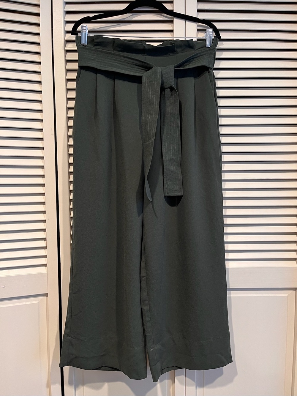 Madewell Olive Green Paperbag Waist Wide-Leg Pants - Fair Trade Certified!